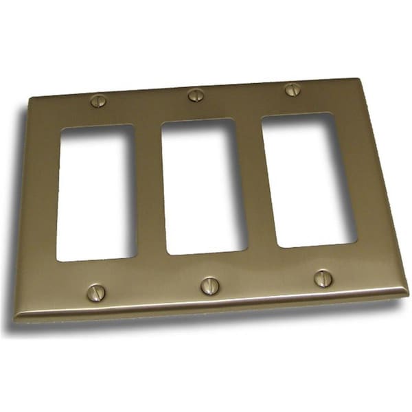 Residential Essentials Triple Rocker Switch Plate- Satin Nickel 10834SN - main